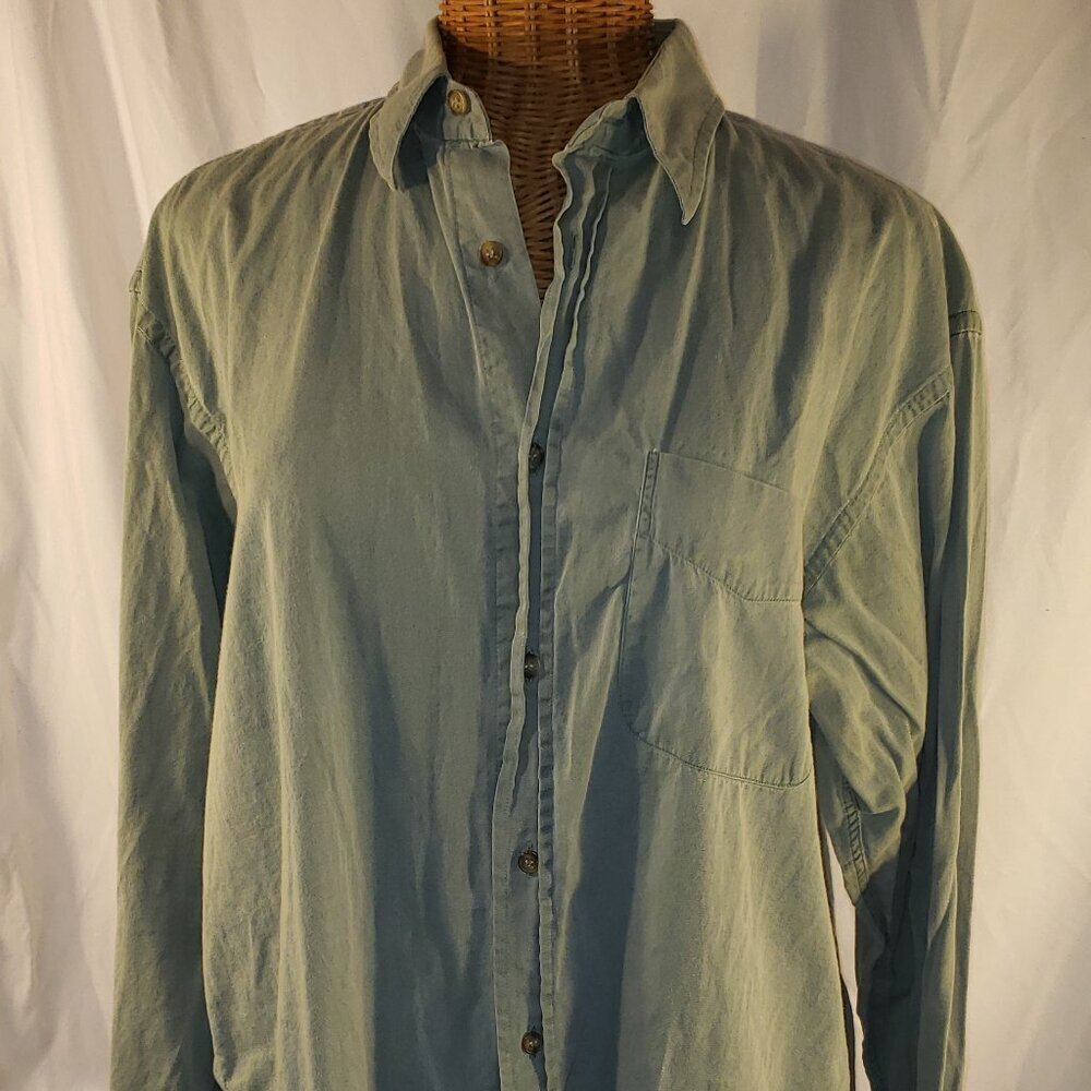 Sand Wedge Shirtmakers Men's Long Sleeve Button Down Green Shirt - Size 4 (M)